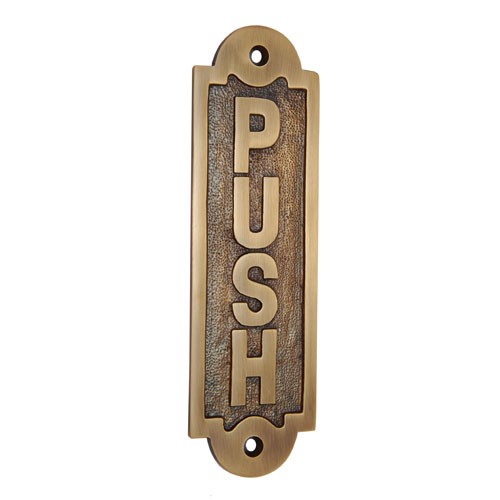 Push Brass Door Sign 